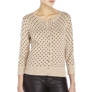 Cable & Gauge Polka Dot Cardigan Sweater